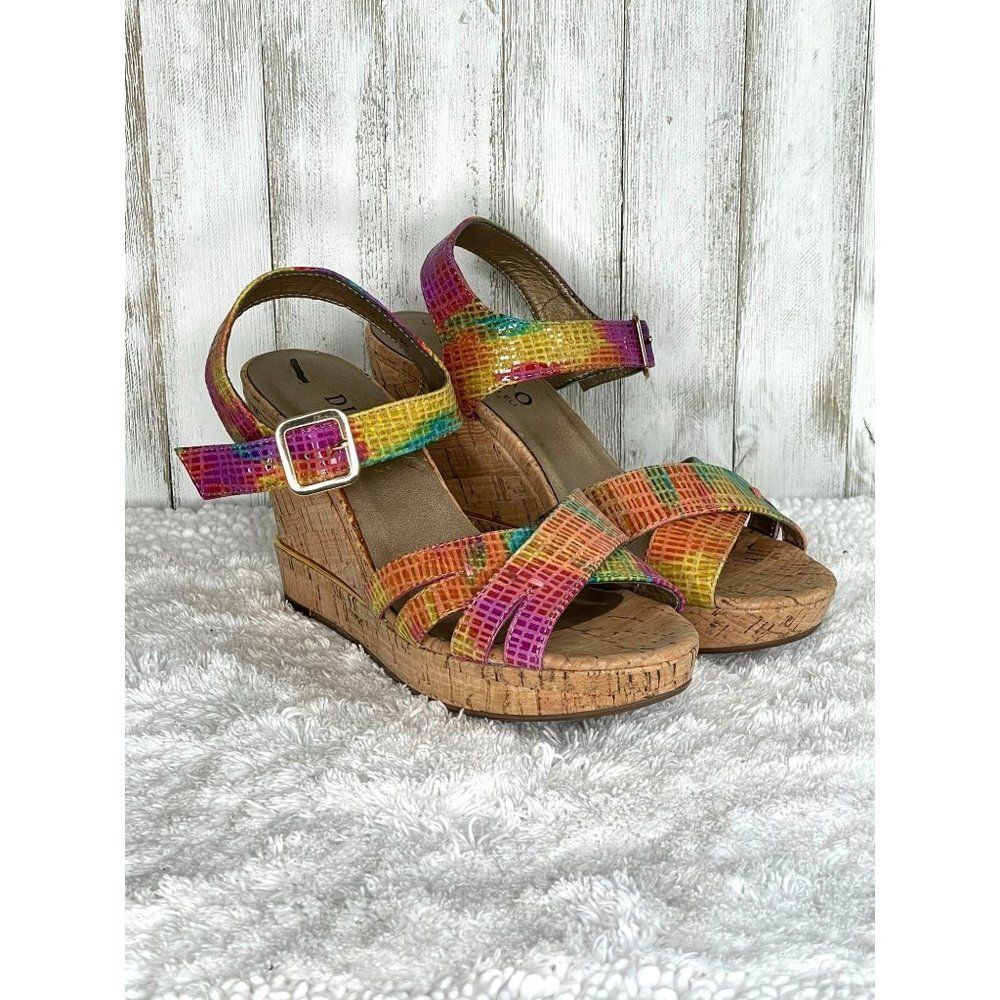 Women’s Multicolor Cork Wedge Sandals - Strappy Summer Comfort
